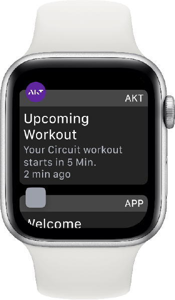 Apple watch displaying push notification